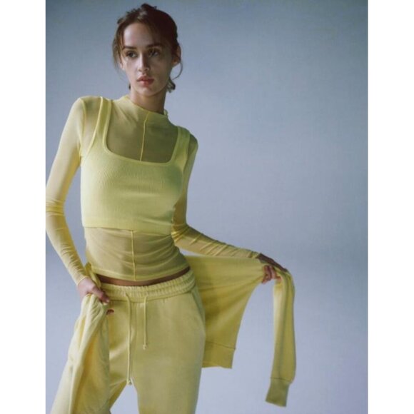 NWT Zara “light yellow” yellow trackpants, M - Picture 3 of 9